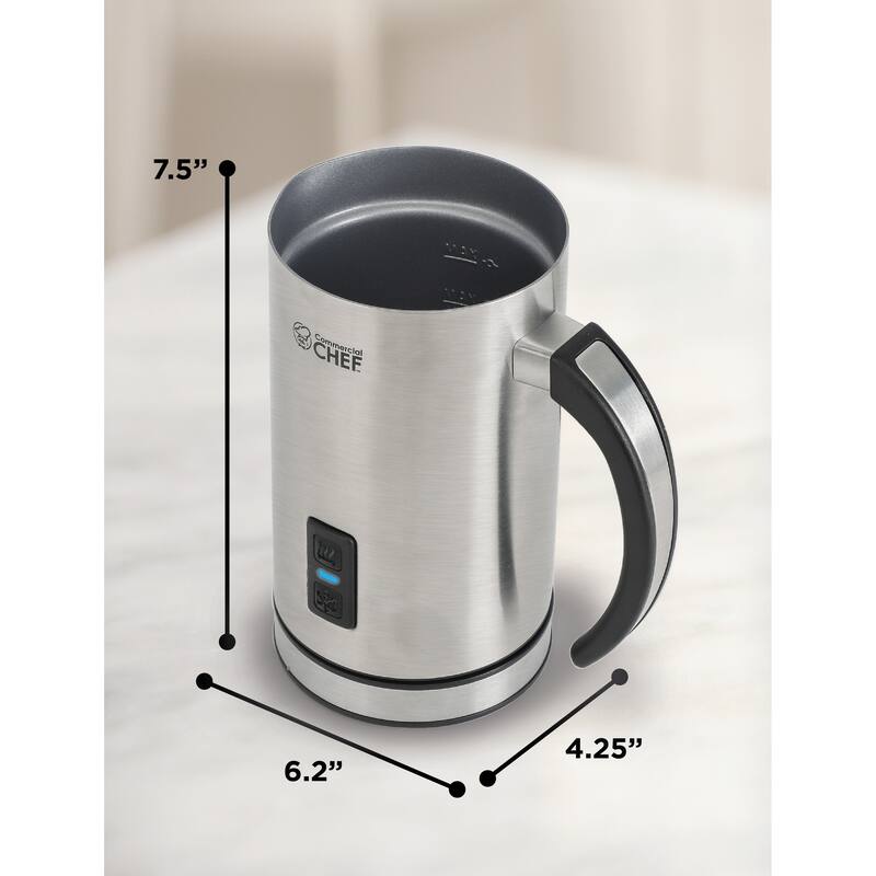 Commercial Chef Milk Frother,Electric Milk Steamer Stainless Steel