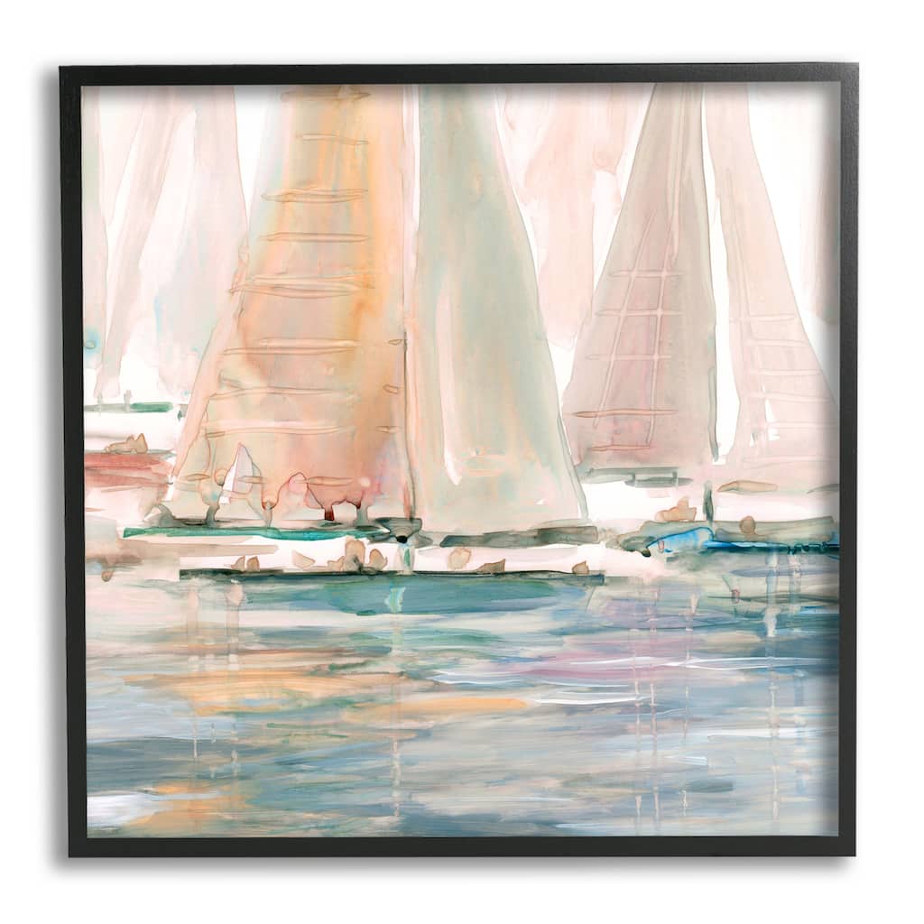 Stupell Warm Sunlit Sailboats Reflection Ocean Water Surface Framed Wall Art, Design by Carol Robinson