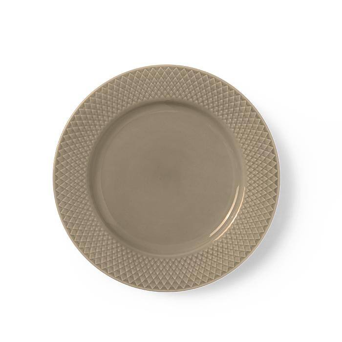 Rhombe Earth Lunch Plate, Clay, Ø: 9.1" - 9.1