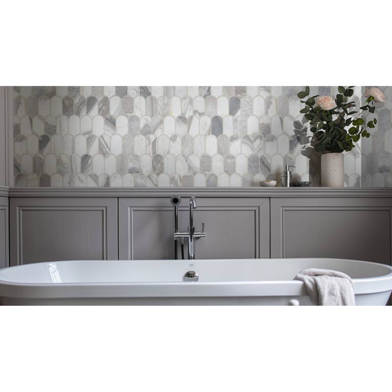 Ackland AKM-S-2X3SCP-CA 12" x 12" Marble Wave Floor and Wall Mosaic - Linarra
