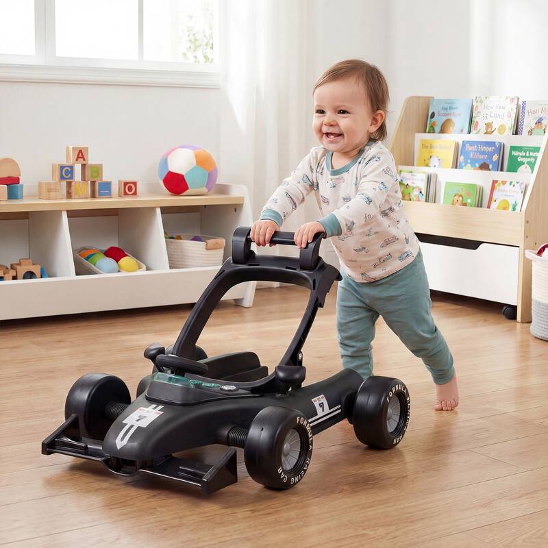 Gymax 4-in-1 Baby Push Walker Activity Center w/3-Level Adjustable