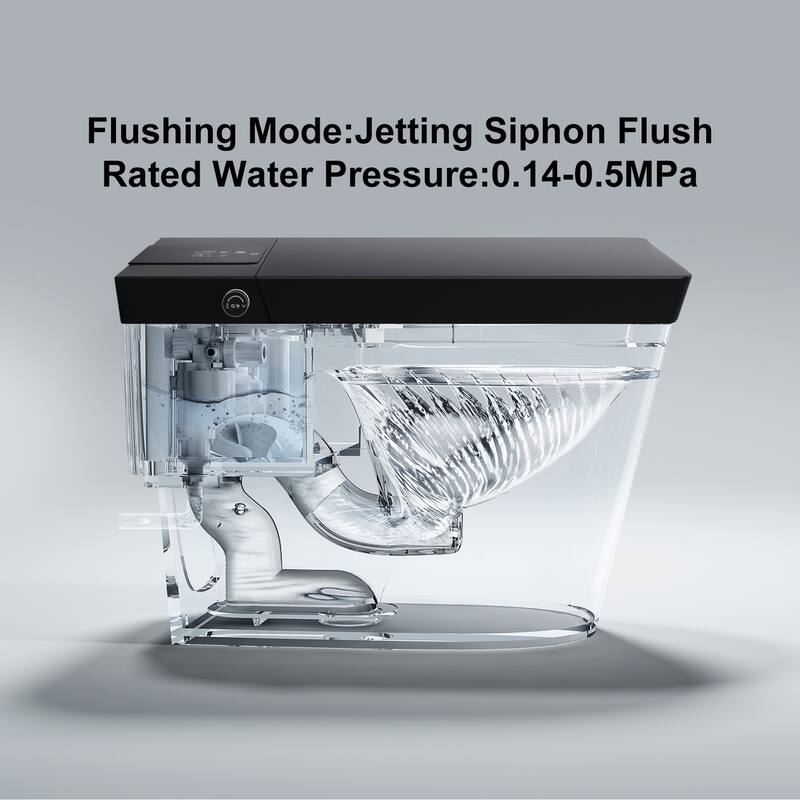 Giving Tree Smart Square 1.28 GPF One-Piece Floor Toilet with Heated Seat, Touching Control, Remote Control, Elongated