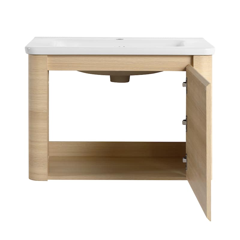 Bathroom Vanity With Sink In 24/28/36/40/60/68 Inch, Floating Bathroom Vanity With Soft Close Door