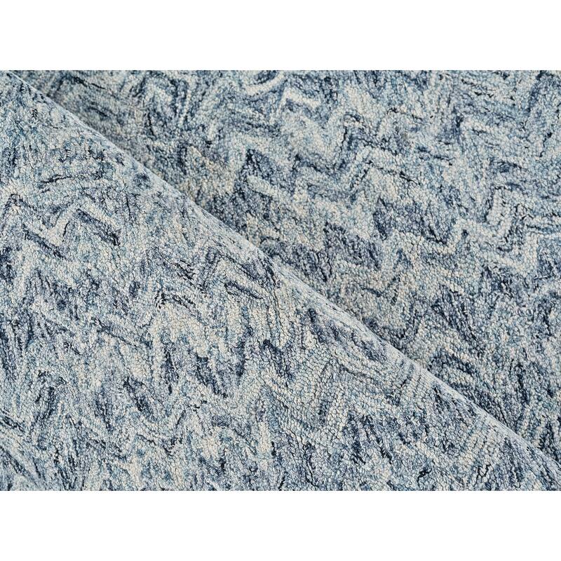 Exquisite Rugs Veneta Handmade Hand-tufted New Zealand Wool on Canvas Blue Area Rug