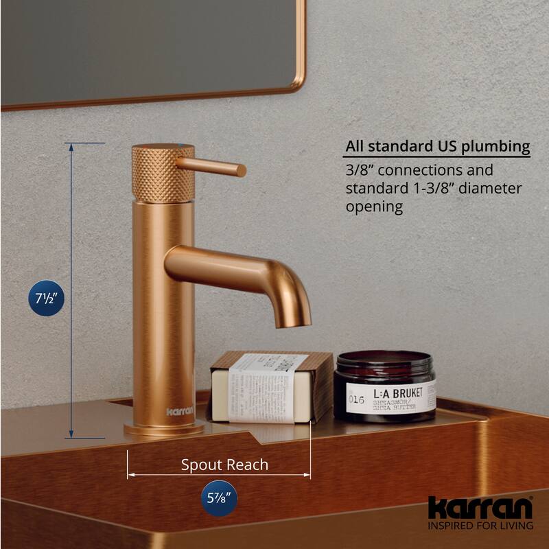 Karran Tryst KBF460 Single-Handle Single Hole Basin Bathroom Faucet with Matching Pop-up Drain
