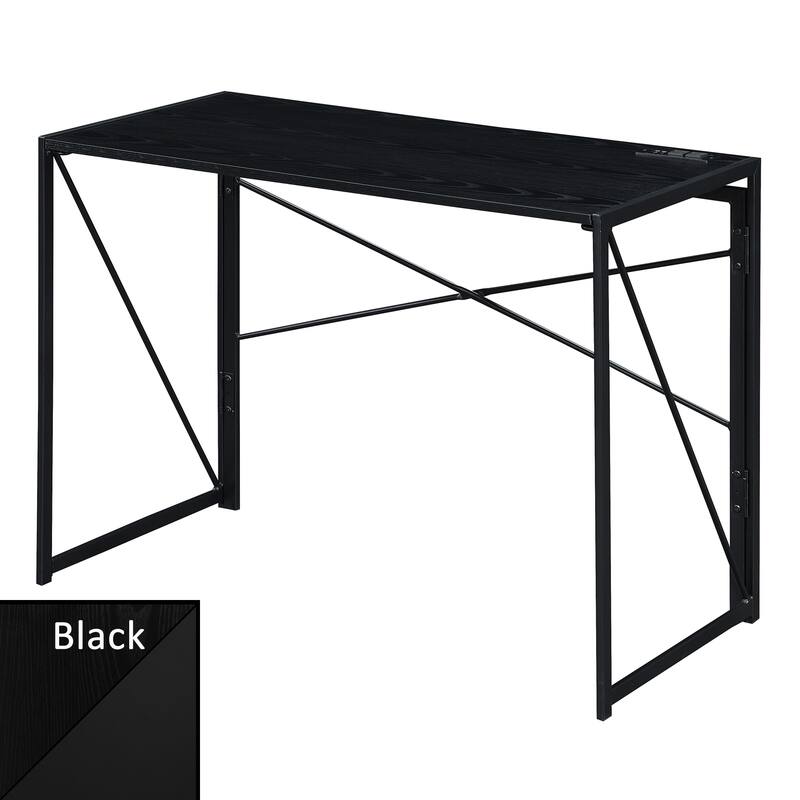 Convenience Concepts Xtra Folding Desk with 2 Outlets and 2 USB Ports