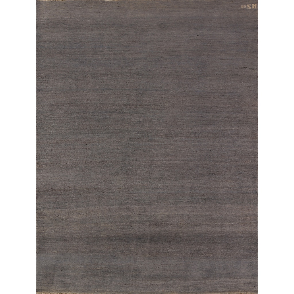 Modern Grey Gabbeh Oriental Area Rug Handmade Wool Carpet - 5'0" x 6'9"