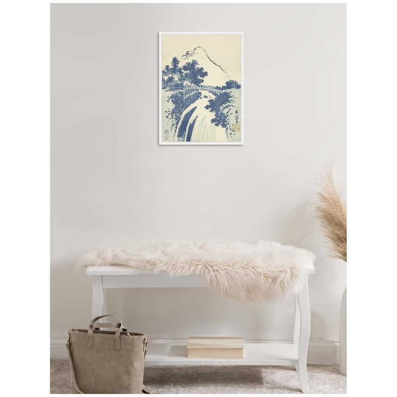 Kate and Laurel Sylvie Katsushika Hokusai Landscape with Waterfall 1831 Framed Canvas by The Art Institute of Chicago