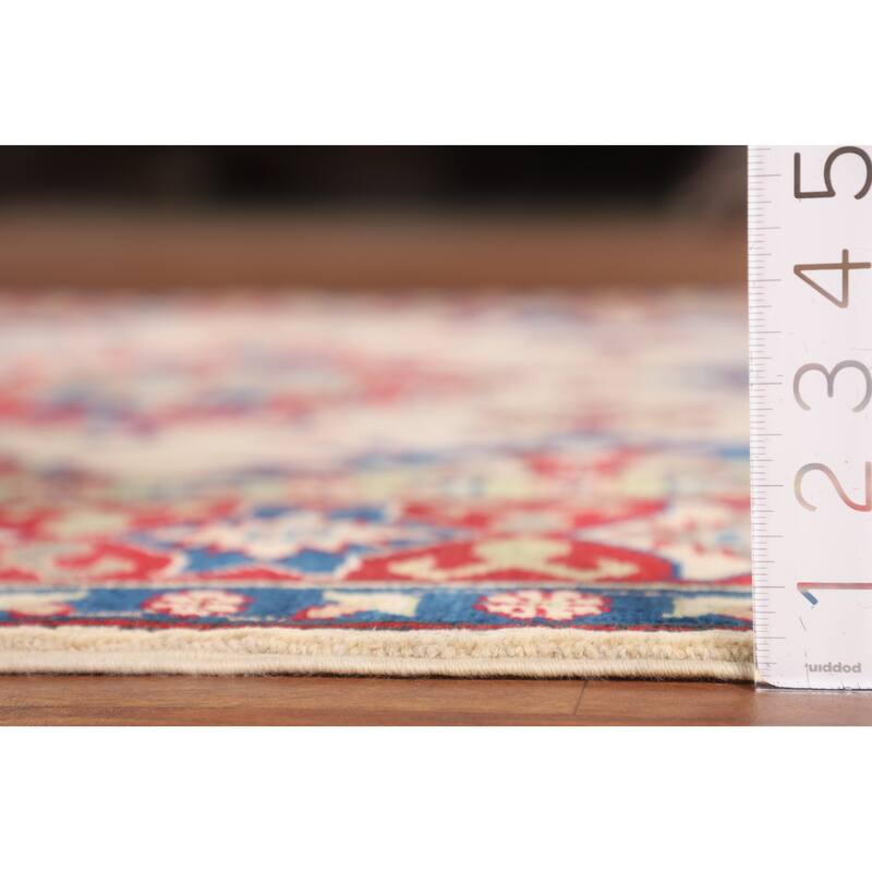 Kazak Area Rug Hand-Knotted Dining Room Wool Carpet - 5'0" x 6'8"