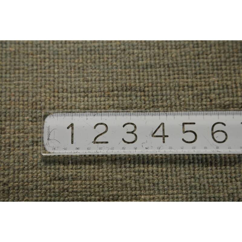 Gabbeh Modern Rug Hand-Knotted Green Wool Carpet - 4'0" x 5'10"