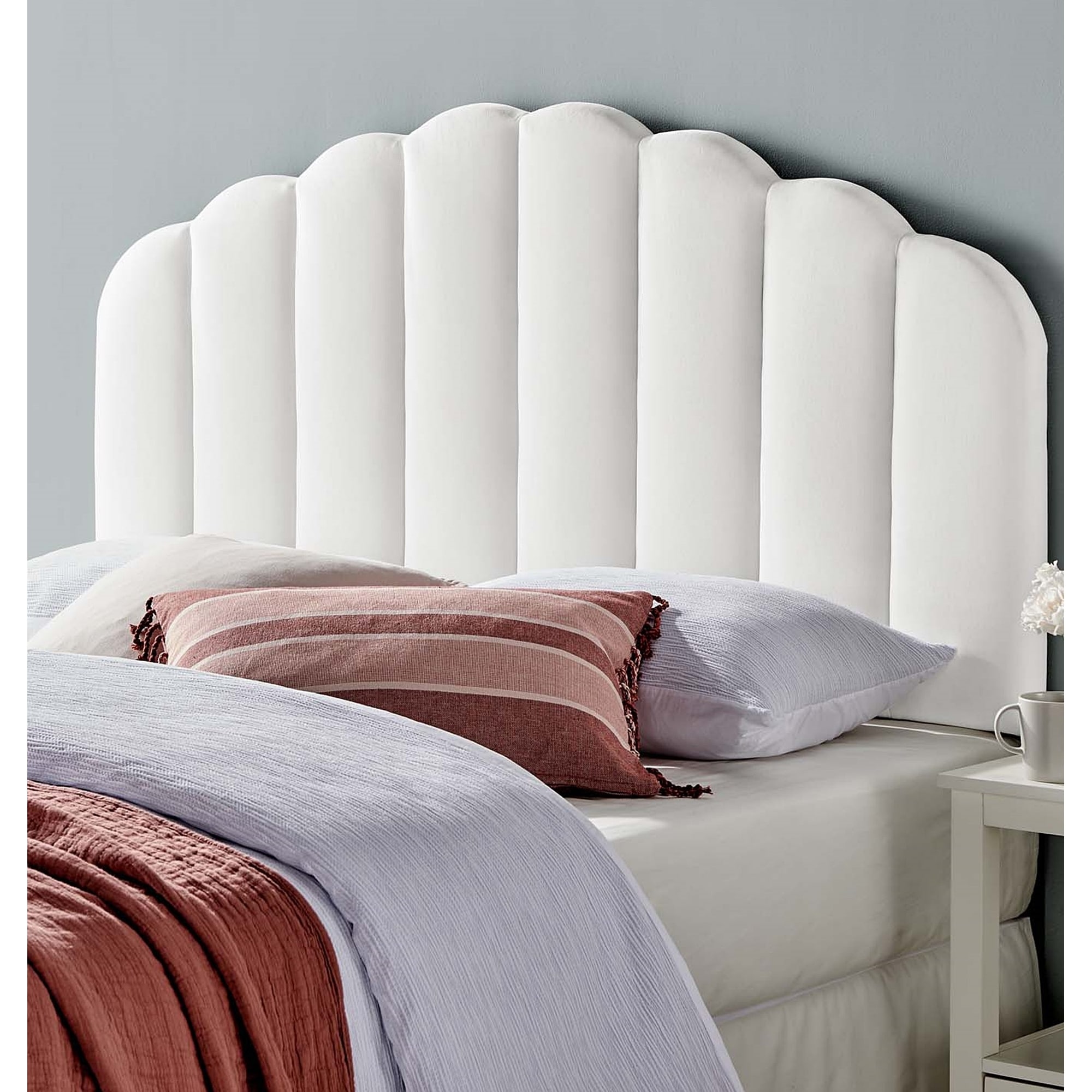 White velvet headboard king discount