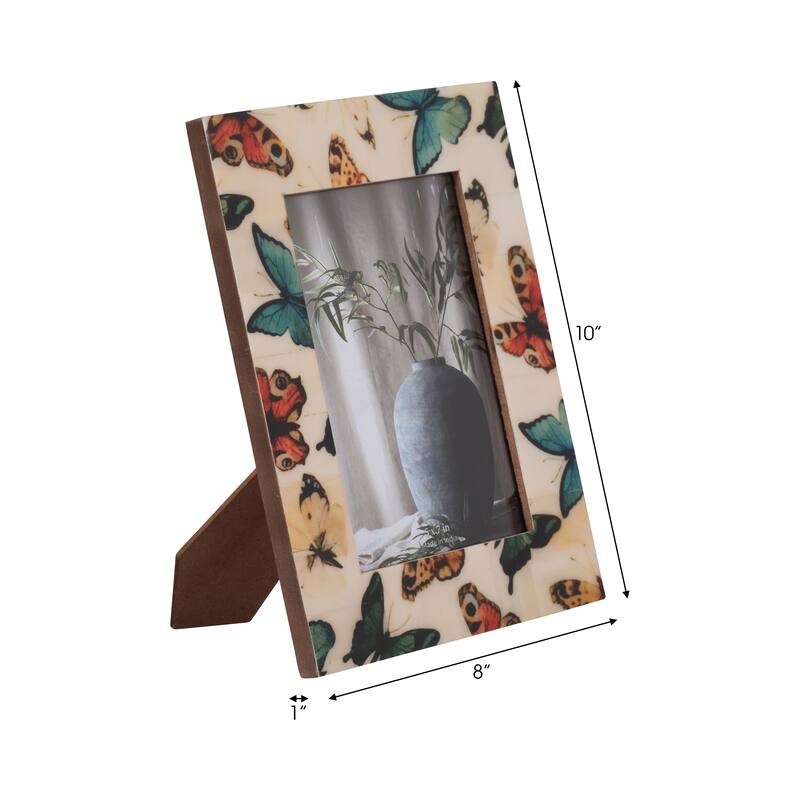Sagebrook Home Wood and Resin Picture Frame - Decorative Polyresin MDF Design