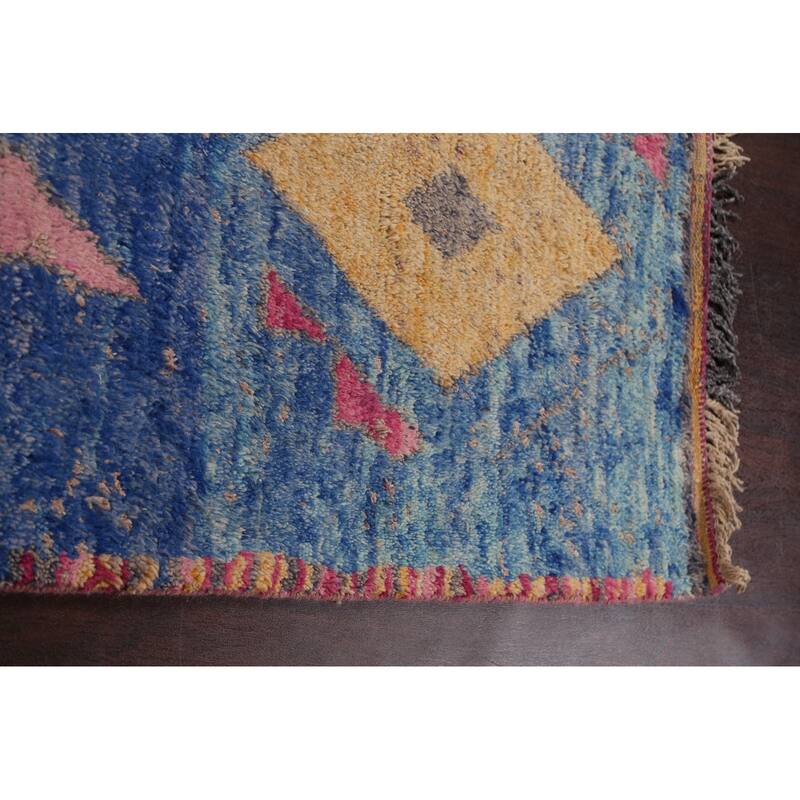 Tribal Moroccan Oriental Wool Area Rug Hand-knotted Home Decor Carpet - 5'11" x 9'6"