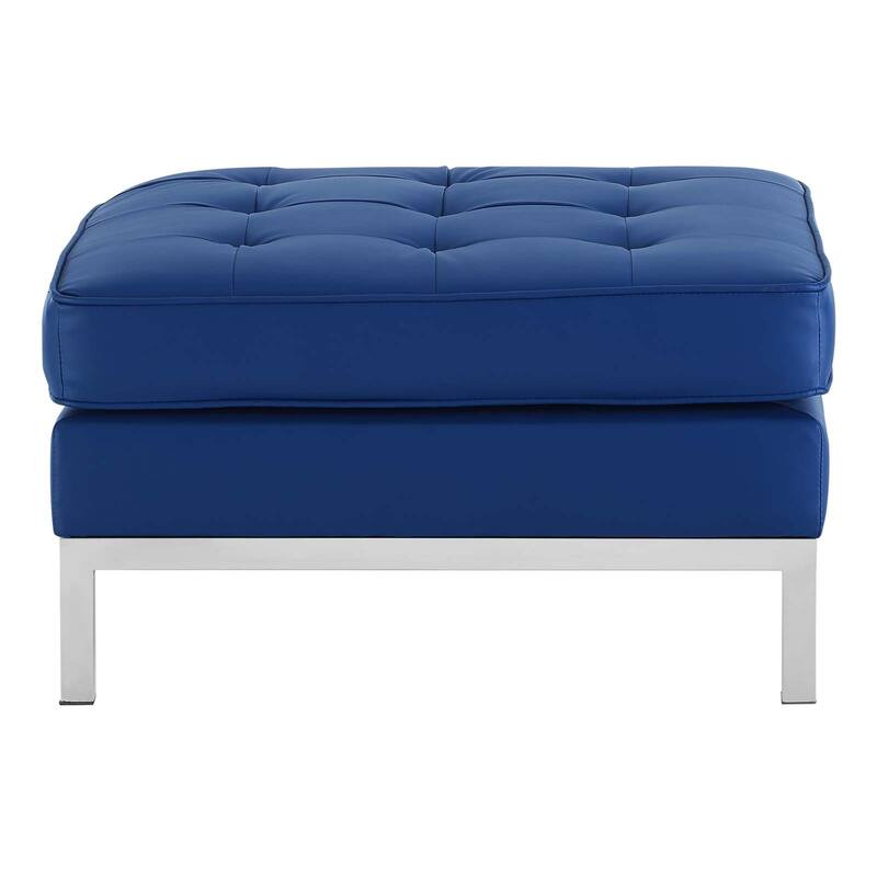 Loft Tufted Vegan Leather Ottoman