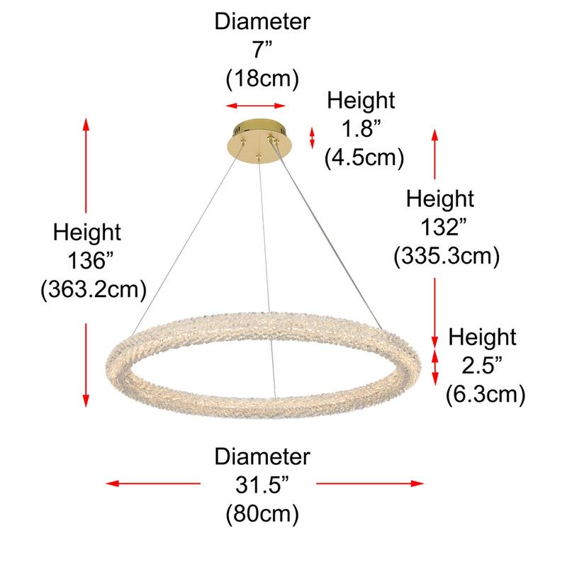 Indigo Home 32 inch Adjustable LED Chandelier