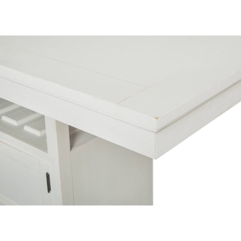 Magnussen Home Heron Cove Chalk White And Dovetail Grey Extendable Counter Height Dining Table - 38''W x 60''D x 36''H