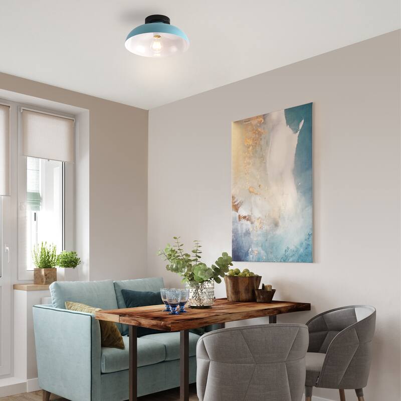 Semi Flush Mount Ceiling Light, Modern Ceiling Light Fixture for Kitchen Island Dining Room Foyer Hallway Porch Barn Loft