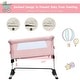 preview thumbnail 35 of 39, Travel Portable Baby Bed Side Sleeper Bassinet Crib with Carrying Bag - 38" x 19.5"-27.5" x 26.5"-34" (L x W x H)