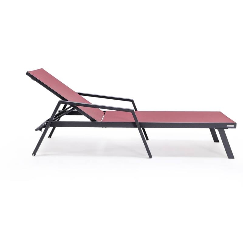 Aluminum Beach Pool Sun Lounge Chair Sling Mesh Fabric With Arms, Stackable Chaise Lounger (Set of 2) for Outdoor Backyard