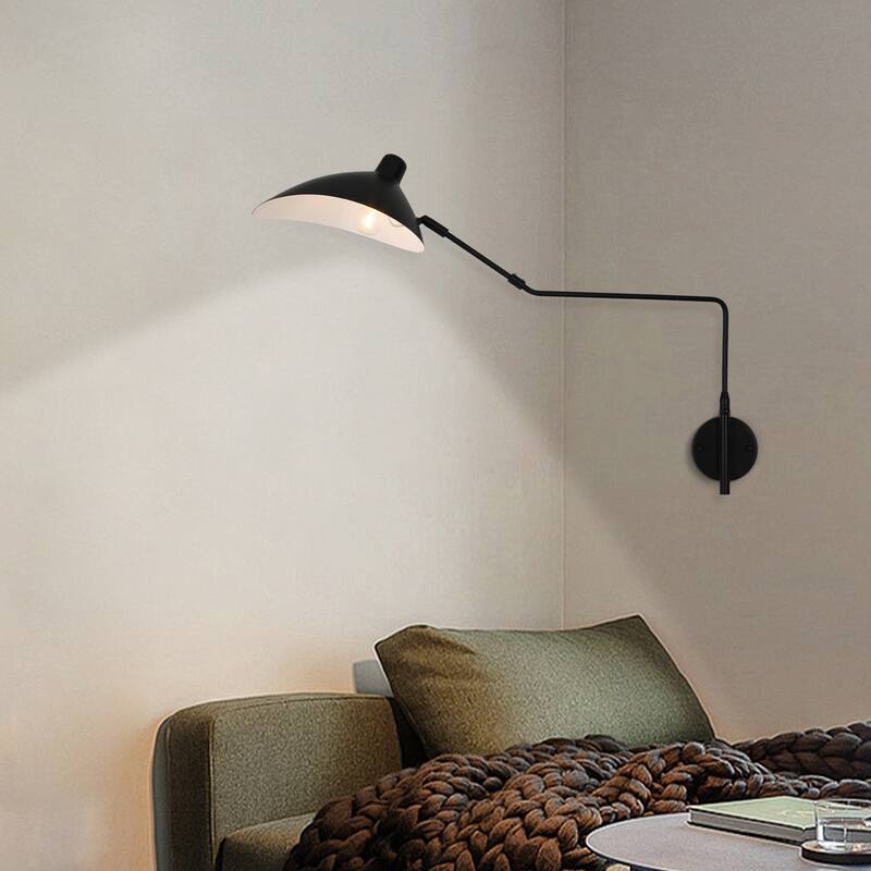 1-Light Black Light Fixture Black Wall Sconce - N/A