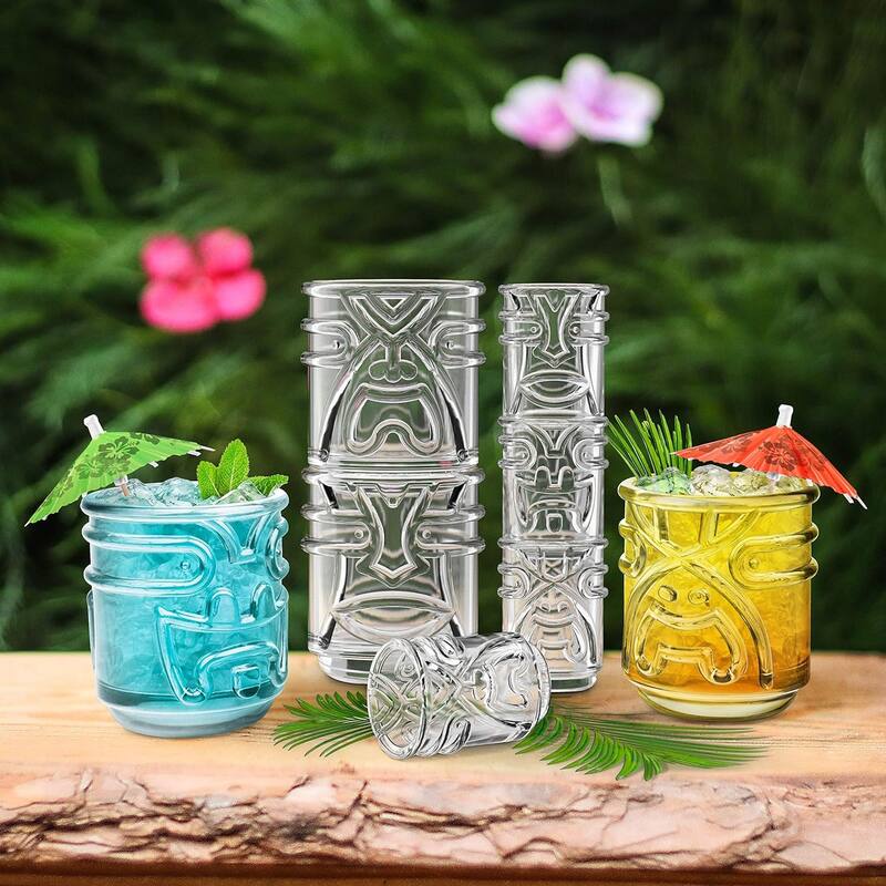 Final Touch Tiki Tumblers Set of 4 Tumblers - 12 Oz