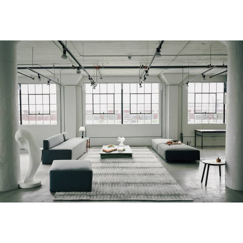 EXQUISITE RUGS Chroma Hand-loomed Wool/Bamboo Silk Charcoal/Grey Area Rug.