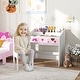 preview thumbnail 2 of 7, Qaba Kids Desk and Chair Set, Kids Study Desk with Storage, Student Writing Desk for Bedroom & Study Room with Drawer
