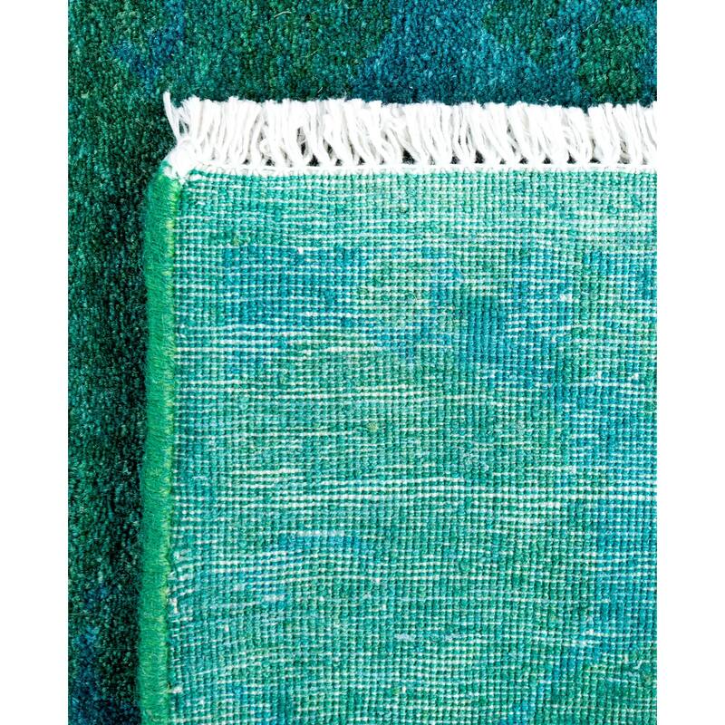 Overdyed One-of-a-Kind Hand-Knotted Area Rug - Green - 2' 9" x 4' 2"