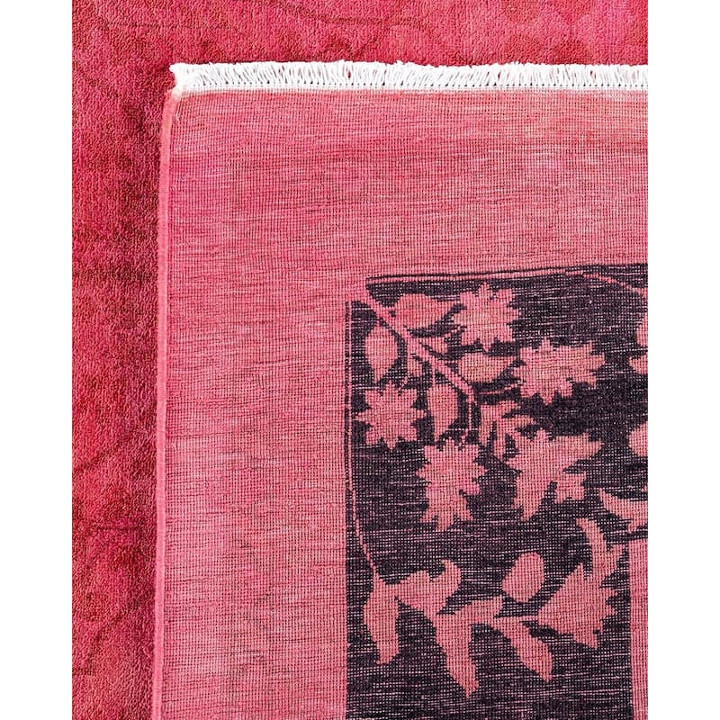 Overdyed, One-of-a-Kind Hand-Knotted Area Rug - Pink - 10' 1" x 13' 6"