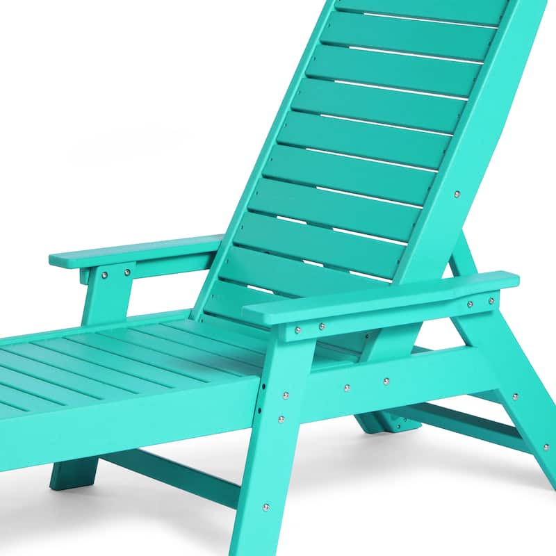 Laguna Hdpe All Weather Outdoor Patio Pool Reclining Chaise Lounge (Set Of 2)