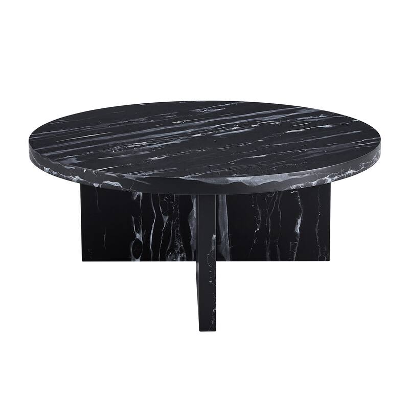 31.4-inch MDF Circular Patterned Coffee Table