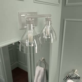 Hunter Van Nuys Bathroom Vanity Wall Light - Bathroom, Laundry - Transitional, Vintage, Farmhouse - Damp Rated!