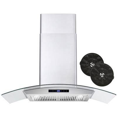 Cosmo 36 in. Ductless Wall Mount Range Hood in Stainless Steel with Touch Controls, LED Lighting