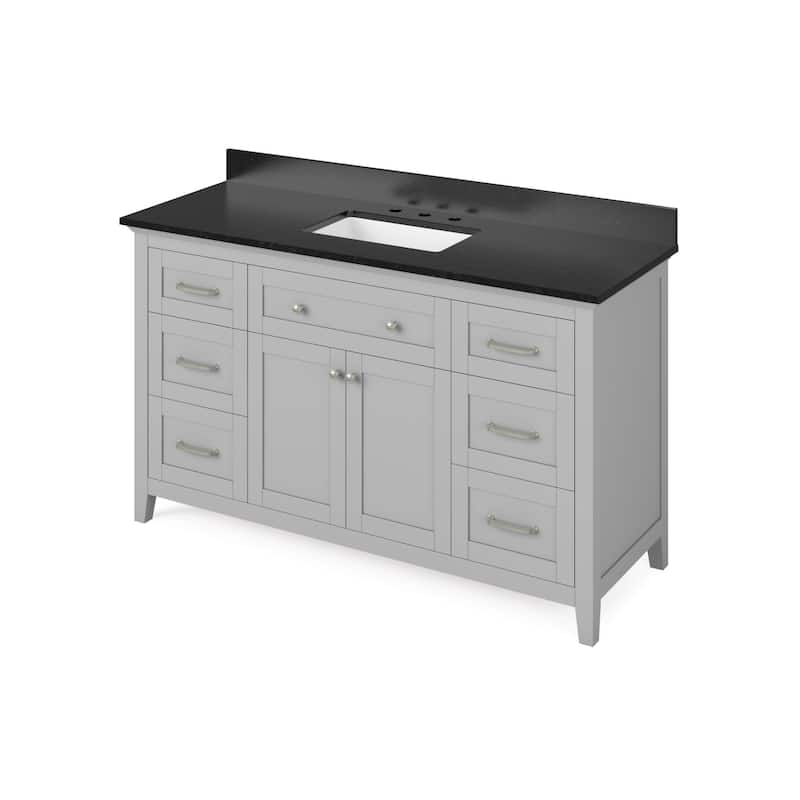 Jeffrey Alexander VKITCHA60RS-GRANITE Chatham 61" Free Standing Single - Grey / Black - Steel Finish