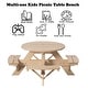 preview thumbnail 4 of 6, Wooden Kids Round Picnic Table Bench, Outdoor Children's Backyard Table, Crafting, Dining, and Playtime Patio Table
