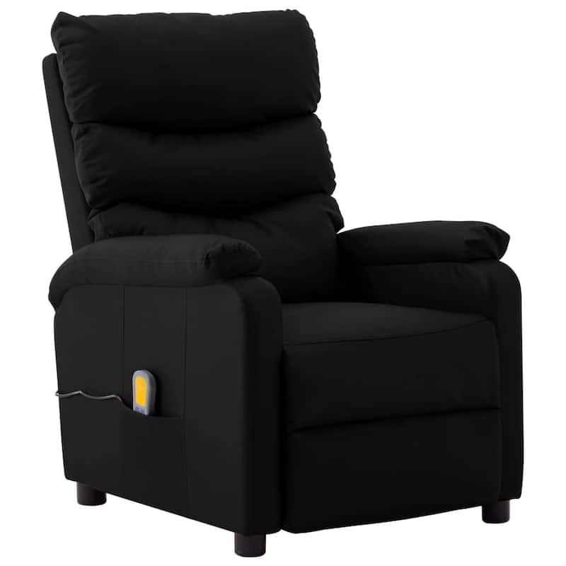 vidaXL Massage Recliner Black Faux Leather
