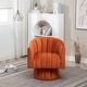 preview thumbnail 1 of 14, SEYNAR Modern Glam Velvet Upholstered Round Swivel Accent Arm Barrel Chair for Living Room Orange