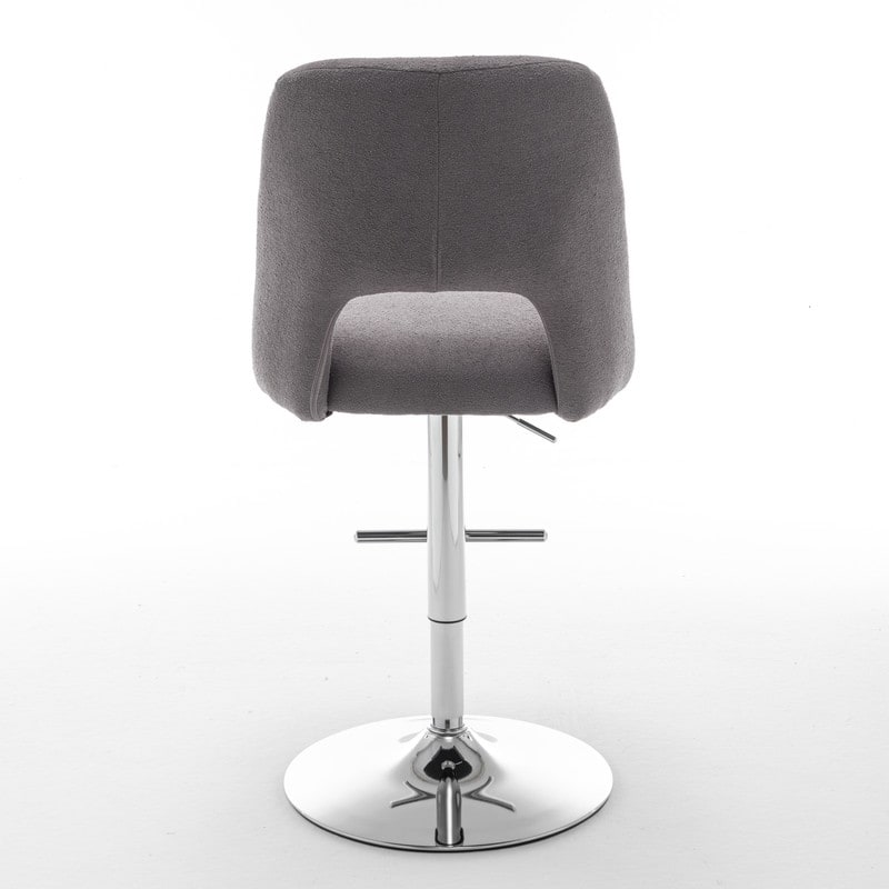Best Quality Furniture Adjustable Textured Fabric Barstools with Chrome Finish Base (Set of 2)