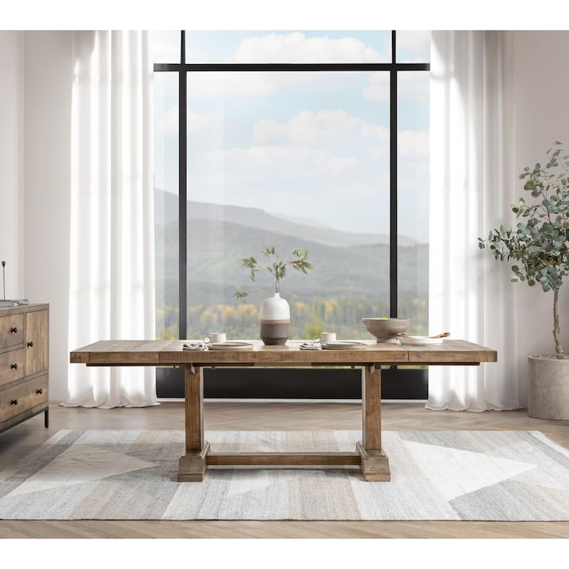 Dita Reclaimed Pine Wood Extendable Dining Table by Kosas Home - Aged Pine