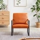 preview thumbnail 9 of 22, Homy Lin Living Room, Office or The Reception Area PVC Leather Accent arm Chair with Extra Thick Padded backrest Orange