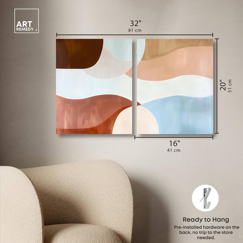Evolving Shapes I Canvas Set of 2 by Art Remedy, Gallery Wrapped