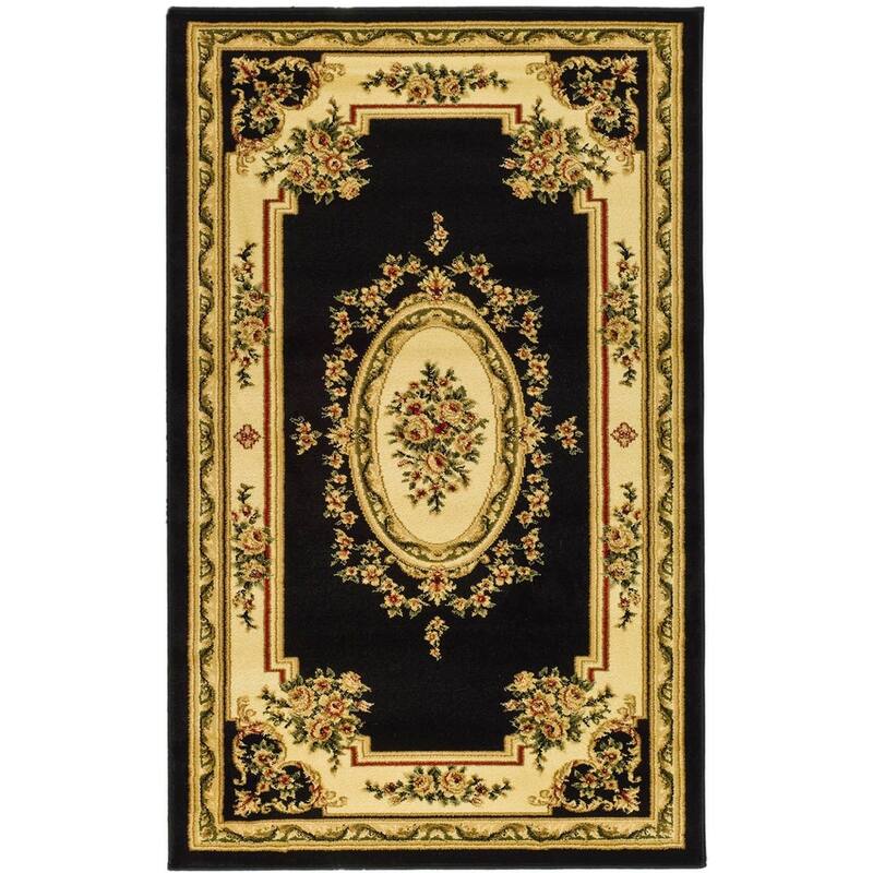 SAFAVIEH, Lyndhurst Utako Traditional European Oriental Rug - 4' x 6' - Black/Ivory