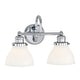 preview thumbnail 6 of 4, Baxter 2-light Bath/Vanity Light w/ Milk Glass Chrome