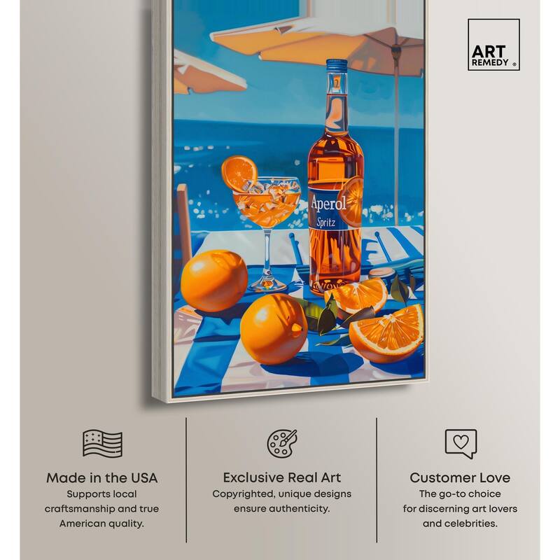 Coastal Aperol Canvas by Art Remedy