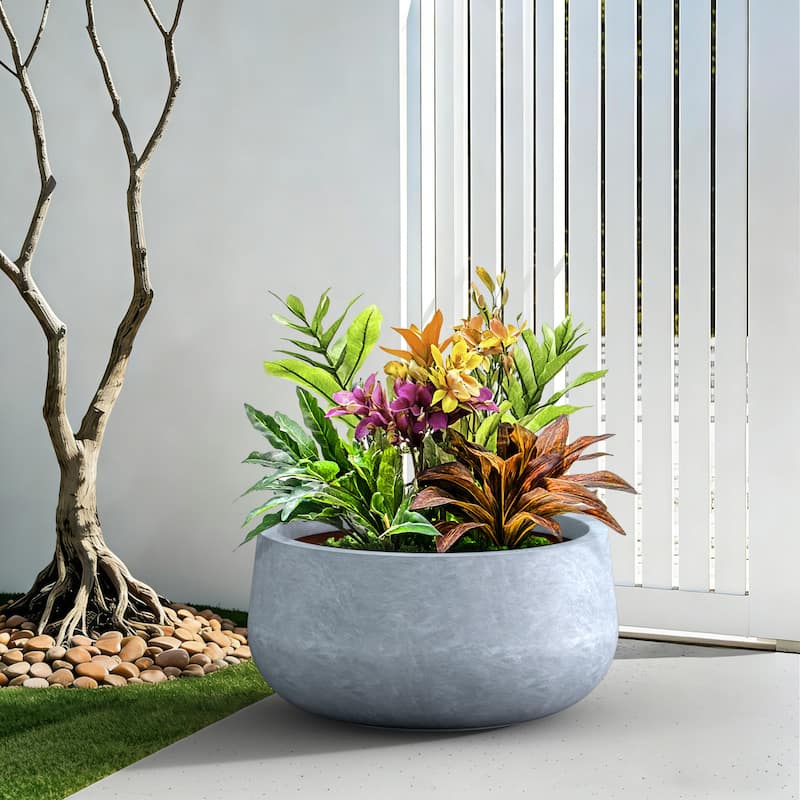 Concrete Round Planter / Pot Indoor & Outdoro Planter Bowl