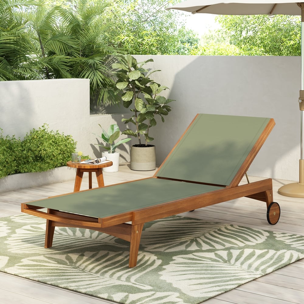 Christopher Knight Home - Orion Acacia Wood Outdoor Chaise Lounger
