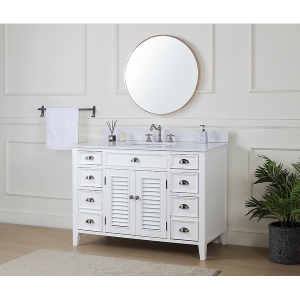 46 Inch White Single Sink Bathroom Vanity - Bed Bath & Beyond