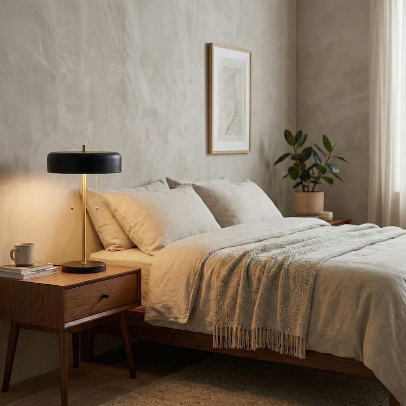 Nicole Modern Black and White Drum Table Lamp