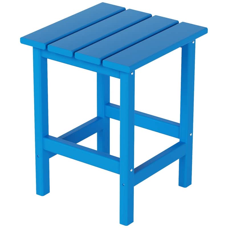 Polytrends Laguna All Weather Poly Outdoor Side Table - Square - Pacific Blue