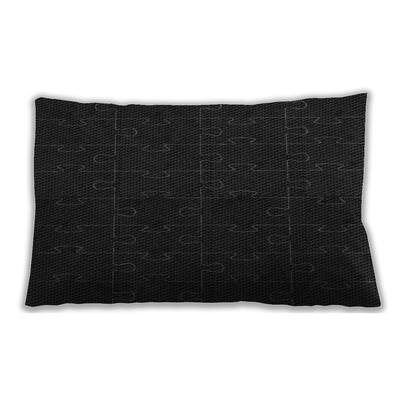 Ahgly Company Patterned Indoor-Outdoor Night Black Lumbar Throw Pillow